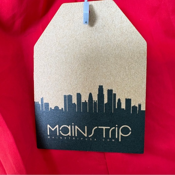 New Main Strip Red Bubble Hem Mini Dress L Bow Cut-out Back Coquette Y2K Fairy - Picture 11 of 13